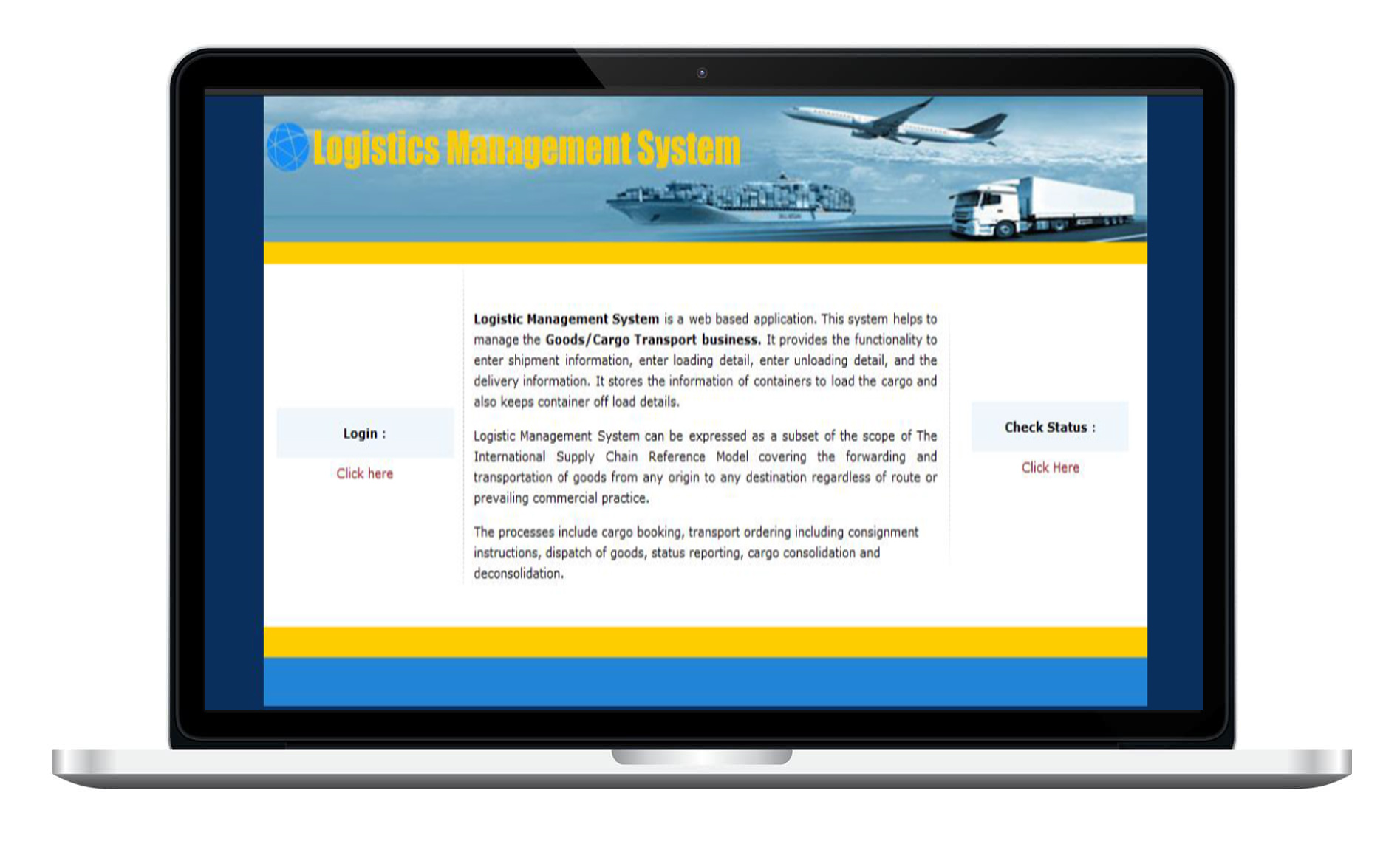 Logistic Management System Screenshot